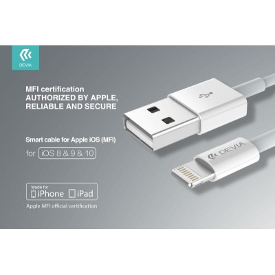 Cabo de Dados e Upload da Apple MFI Certificado 1M 2.4A