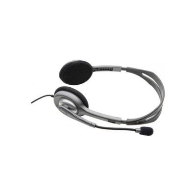 Auscultadores Logitech H110 com Microfone Jack 3.5mm Cinza