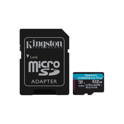 Micro Sd Kingston Canvas Go Plus 512GB class10 UHS-I U3 V30 A2(170MB/s-90MB/s)