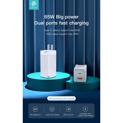 Extreme speed GaN PD+QC4.0 Mini quick charger 65W