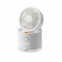 Ventilador de mesa com névoa, 4 polegadas, 5 lâminas, 3 velocidades, 2000mAh, branco