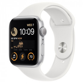 Apple Watch SE GPS 44mm Caixa de AlumÃ­nio em Prateado Correia Desportiva Branco