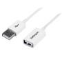 StarTech.com USBEXTPAA1MW cabo USB USB 2.0 1 m USB A Branco