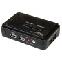 StarTech.com Kit de Interruptor KVM preto 2 Portas USB com Áudio e Cabos