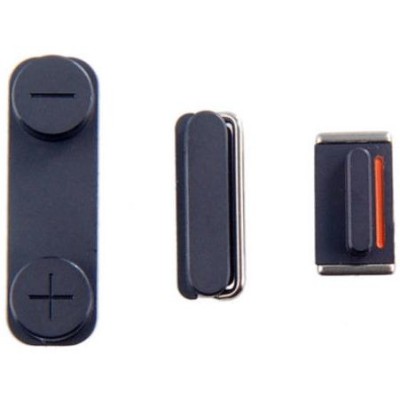 3 em 1 Botao Mute + Poder + Volume para iPhone 5S Preto
