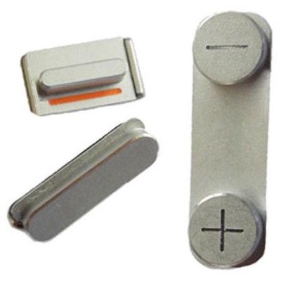 3 em 1 Botao Mute + Poder + Volume para iPhone 5S Branco