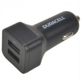 Carregador Isqueiro Duracell 1A + 2.4A  2 Portas USB  (PRETO)