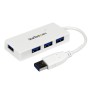 StarTech.com Mini-concentrador USB SuperSpeed 3.0 de 4 Portas portátil – Branco