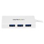 StarTech.com Mini-concentrador USB SuperSpeed 3.0 de 4 Portas portátil – Branco