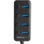 StarTech.com HB30A4AIB hub de interface USB 3.2 Gen 1 (3.1 Gen 1) Type-A 5000 Mbit s Preto