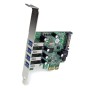 StarTech.com Adaptador de placa controladora USB 3.0 SuperSpeed PCI Express (PCIe) de 4 portas com UASP - alimentação SATA