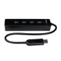 StarTech.com Concentrador USB SuperSpeed 3.0 portátil de 4 portas com cabo integrado