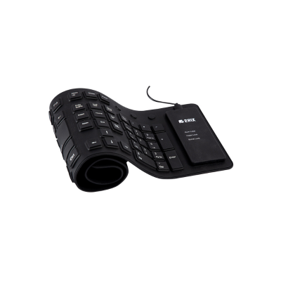 Teclado 2HIX Silicon Lavável e Flexivel USB Preto