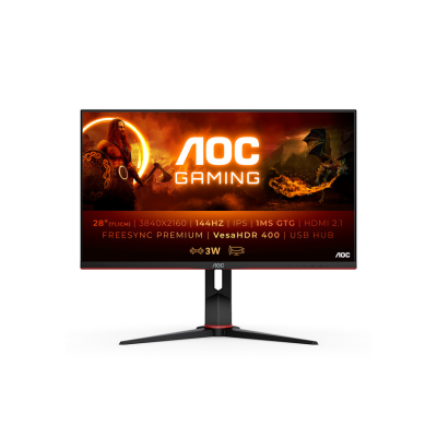 Monitor AOC IPS 28″ UHD 4K 1MS 144HZ U28G2XU2/BK