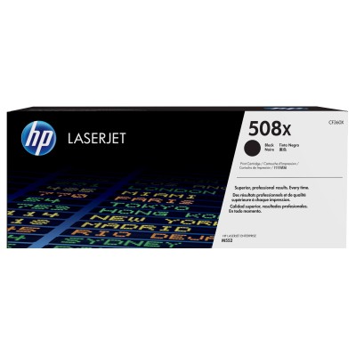 HP Toner LaserJet original 508X preto de elevado rendimento