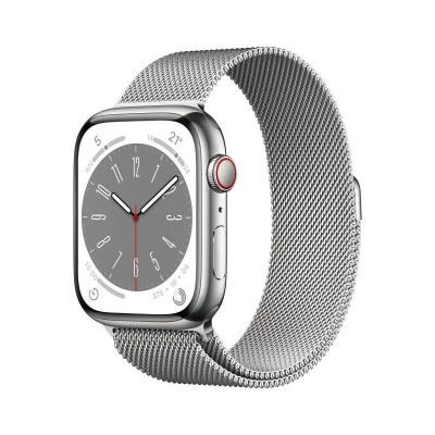 Apple Watch Series 8  GPS  Celular  45mm  Caixa de AÃ§o Inoxidavel Prateado  Correia Milanesa Loop Prateada