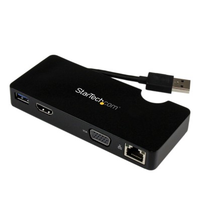 StarTech.com Estação de encaixe para viagem para portáteis - HDMI ou VGA - USB 3.0