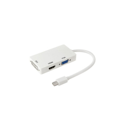 Cabo Mini DisplayPort To Hdmi Vga Dvi Branco