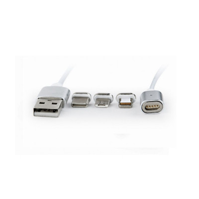 Cabo Usb 2.0 Carregamento 3 em 1 Magnético Type C + Lightning + Micro Usb