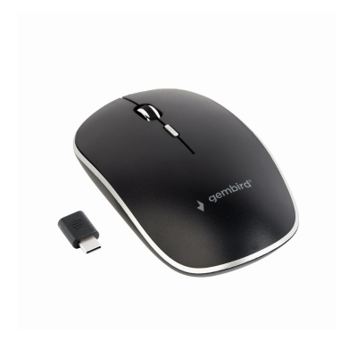 Rato Gembird WirelessType-C Receber 1600Dpi Preto