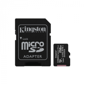 Micro SD Kingston CANVAS Select Plus 256GB microSD XC com Adaptador Classe 10 100MBs