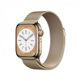 Apple Watch Series 8  GPS  Celular 41mm  Caixa de AÃ§o InoxidÃ¡vel Dourado  Correia Milanesa Loop Dourada