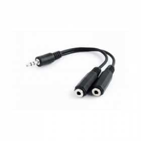 Adaptador 3.5mm p/ 2saidas para som com 10Cm Preto