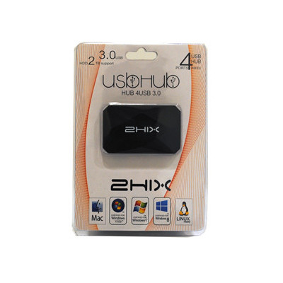 Hub Usb 4*Portas Usb 3.0 C/Alimentação - 2Hix - Preto