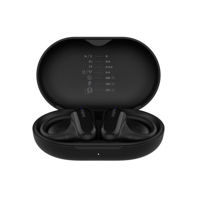 Belkin SoundForm ClearFit - Auscultadores sem fios com microfonoe - orelha aberta - montagem sobre a orelha - bluetooth - preto