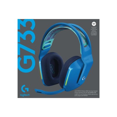 Logitech G G733 LIGHTSPEED Wireless RGB Gaming Headset - Auscultadores - tamanho completo - 2,4 GHz - sem fios - azul