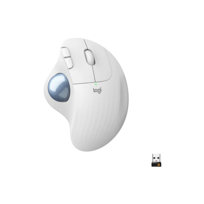 Rato Bluetooth Ergonómico Logitech Trackball M575 2000 Dpi Branco