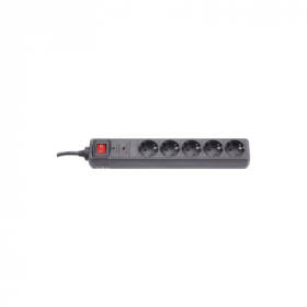 Tomada Proteção 5 Tomadas 1.5Mt Preta