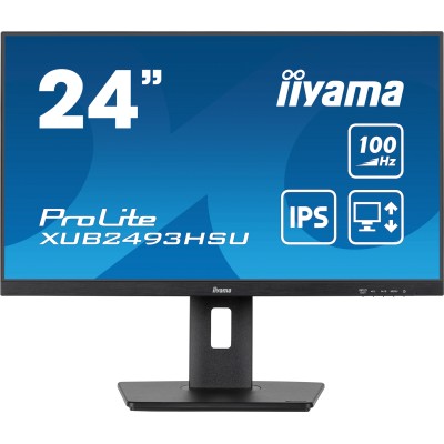 iiyama XUB2493HSU-B7 monitor de ecrã 60,5 cm (23.8") 1920 x 1080 pixels Full HD LED Preto