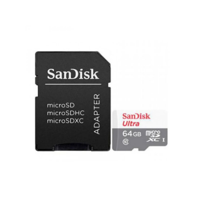 Micro SD SanDisk Ultra 64GB microSD XC com Adaptador Clase 10 100MB/s