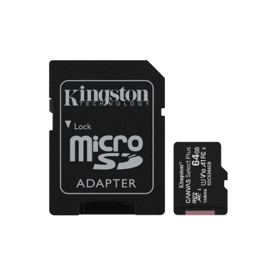 Micro SD Kingston CANVAS Select Plus 64GB microSD XC com Adaptador Classe 10 100MBs
