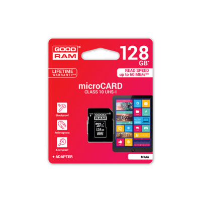 MICRO SDHC 128GB CLASS10  UHS I  + ADAPTER  GOODRA