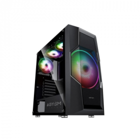 Caixa Gaming ABYSM Danube Hron Vidro Temperado Argb 1x Usb3.0 1x Usb2.0 - Preto