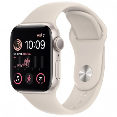 Apple Watch SE  GPS  44mm  Caixa de AlumÃ­nio em Branco Estrela  Correia Desportiva Branco Estrela