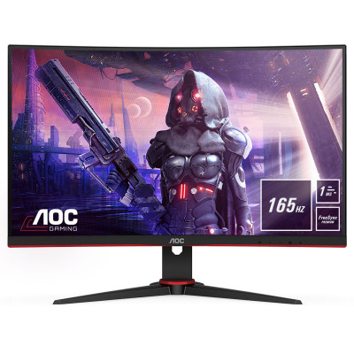Monitor Aoc 27" Curvo Preto Led 1ms 165Hz FreeSync