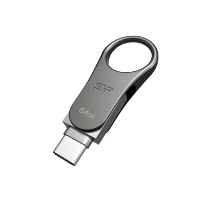 Pen Drive Silicon Power 64Gb Drivemobile C80 Metal Type C + Usb 3
