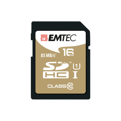 Cartão Emtec SDhc 16Gb Class10 85Mb/S Retail
