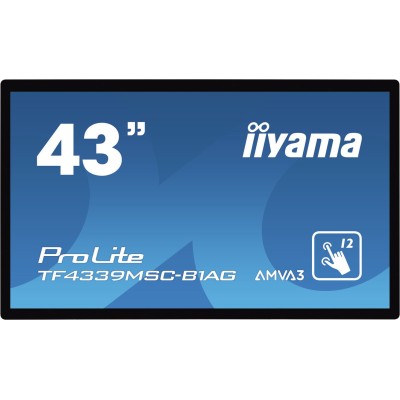 iiyama ProLite TF4339MSC-B1AG monitor de ecrã 109,2 cm (43") 1920 x 1080 pixels Full HD LED Ecrã táctil Multi-utilizador Preto