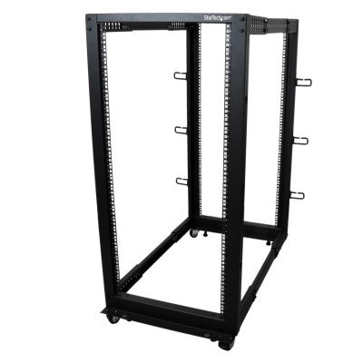 StarTech.com 4POSTRACK25U armário rack 25U Rack independente para servidor Preto