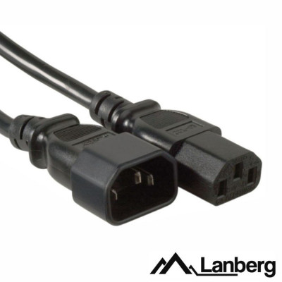 Cabo Alimentação Iec Macho / Fêmea 1.8M Preto Lanberg