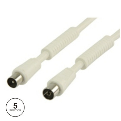 Cabo Coaxial Macho/Fêmea Branco 5M C/Filtro