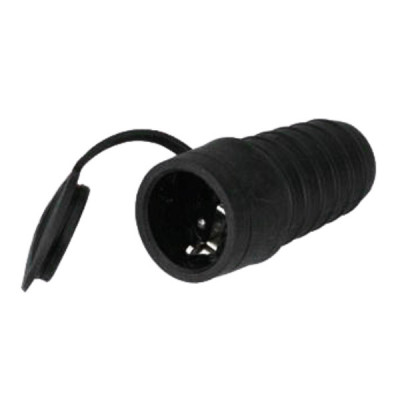 Ficha Schuko Fêmea Impermeavel C/ Terra 16A 220V Preta