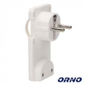 Ficha Schuko Macho C/ Terra Anel Extração 220V Branco Orno